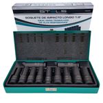 Jogo de Soquete de Impacto Sextavado 1/2 Pol 10 a 24mm com 11 Peças 1326255 Stels