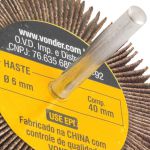 Roda de Lixa com Haste 80 x 30mm Grão 80 1271803080 Vonder
