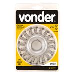 Escova Circular de Aço Inox Trançada 4.1/2 x 1/2 x 7/8 Pol 6330412120 - Vonder