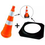 Cone de Sinalização Rígido com Base 75cm 700.00130 Plastcor