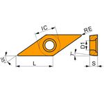 Pastilha para Torno VCMT 160404E-UR:T8430 Pramet Dormer
