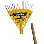 Vassoura Plástica 18 Dentes com Cabo de Madeira 120cm 3129180000 Vonder