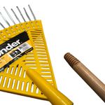 Vassoura Plástica 18 Dentes com Cabo de Madeira 120cm 3129180000 Vonder