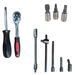 Kit Jogo Ferramentas 46 Peças Crv 1/4 Pol FNT-1123 + Carrinho Esteira para Mecânico FNT-1096