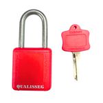 Cadeado com Haste Metal Vermelho 38mm 1CH Q66332VM Qualisseg