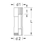 Soqute Estriado CRV Longo 13/16" Encaixe 1/2" 015.758 GEDORE