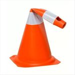 Cone Refletivo de PVC Branco e Laranja 75cm NBR 15071 Plasticor