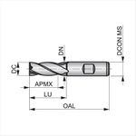 Fresa Topo 4 Cortes Hss 9/16 Pol Din 844 k C2479/16 Dormer