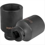 Soquete Sextavado de Impacto Longo 46mm Encaixe 34 Pol 3061034046 Vonder