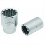 Soquete Estriado Crv Curto 28mm Encaixe 3/4 Pol 017.016 Gedore