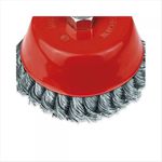 Escova Aço Trancado Rosca M14 100mm 319,0022 Rocast