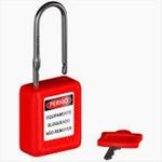 Cadeado Plástico Com Haste De Alumínio Vermelho 6,35x38mm Calvm240cd Tagout