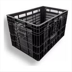 Caixa Plástica Hortifruti Vazada Preta 60 x 40 x 36cm 75l Agropiza