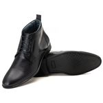 Bota Social Masculina Santiago em Couro de Carneiro Preto