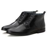 Bota Social Masculina Santiago em Couro de Carneiro Preto