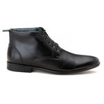 Bota Social Masculina Santiago em Couro de Carneiro Preto