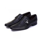 Sapato Social Masculino New Armany com Fivela em Couro de Carneiro Preto