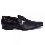 Sapato Social Masculino New Armany com Fivela em Couro de Carneiro Preto