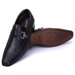 Sapato Social Masculino New Armany com Fivela em Couro de Carneiro Preto