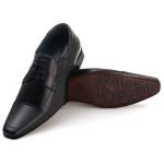 Sapato Social Masculino Armany em Couro de Carneiro Preto