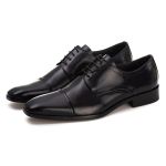 Sapato Social Derby Masculino Mônaco em Couro Naturaly Preto