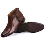 Bota Social Masculina Aroeira com dois Zíperes em Pelica Mouro