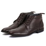 Bota Social Masculina Santiago em Couro de Carneiro Café