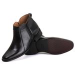 Bota Social Masculina Aroeira com dois Zíperes em Pelica Preta