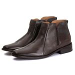 Bota Social Masculina Aroeira com dois Zíperes em Pelica Café