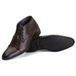 Bota Derby Social Masculina Santiago em Couro de Carneiro Café