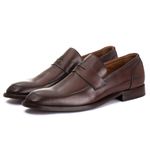 Sapato Social Masculino Loafer Mônaco em Couro Naturaly Pinhão