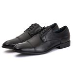Sapato Social Masculino Derby Santiago em Couro de Carneiro Preto