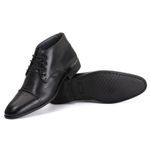 Bota Derby Social Masculina Santiago em Couro de Carneiro Preto