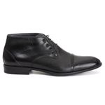 Bota Derby Social Masculina Santiago em Couro de Carneiro Preto