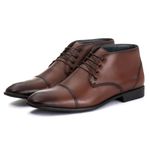 Bota Derby Social Masculina Santiago em Couro de Carneiro Mouro