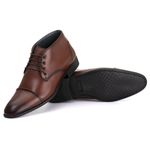 Bota Derby Social Masculina Santiago em Couro de Carneiro Mouro
