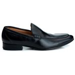Mocassim Masculino Italiano Zara em Couro de Carneiro Preto