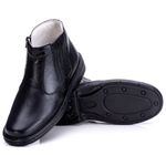 Bota Masculina Total Comfort Anti Stress em Couro de Carneiro Preto com Zíper