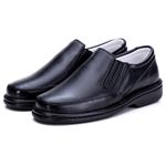 Sapato Masculino Total Comfort Anti Stress em Couro de Carneiro Preto