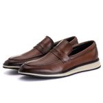 Sapato Masculino Loafer Slip On Sport em Couro Bovino Marrom