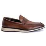 Sapato Masculino Loafer Slip On Sport em Couro Bovino Marrom