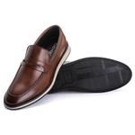 Sapato Masculino Loafer Slip On Sport em Couro Bovino Marrom