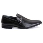 Sapato Social Masculino com Fivela em Couro de Carneiro Preto 