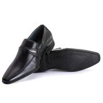 Sapato Social Masculino com Fivela em Couro de Carneiro Preto 