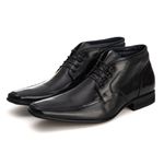 Bota Social Masculina Gênova em Couro de Carneiro Preto