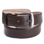 Cinto Masculino em Couro Bovino Café com Fivela Clássica