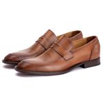 Sapato Social Masculino Loafer Mônaco em Couro Naturaly Whisky