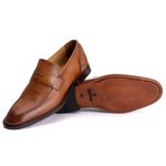 Sapato Social Masculino Loafer Mônaco em Couro Naturaly Whisky