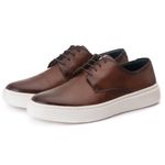 Sapato Masculino Casual Sport Madrid em Couro Bovino Café