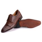 Sapato Social Derby Masculino Mônaco em Couro Naturaly Pinhão